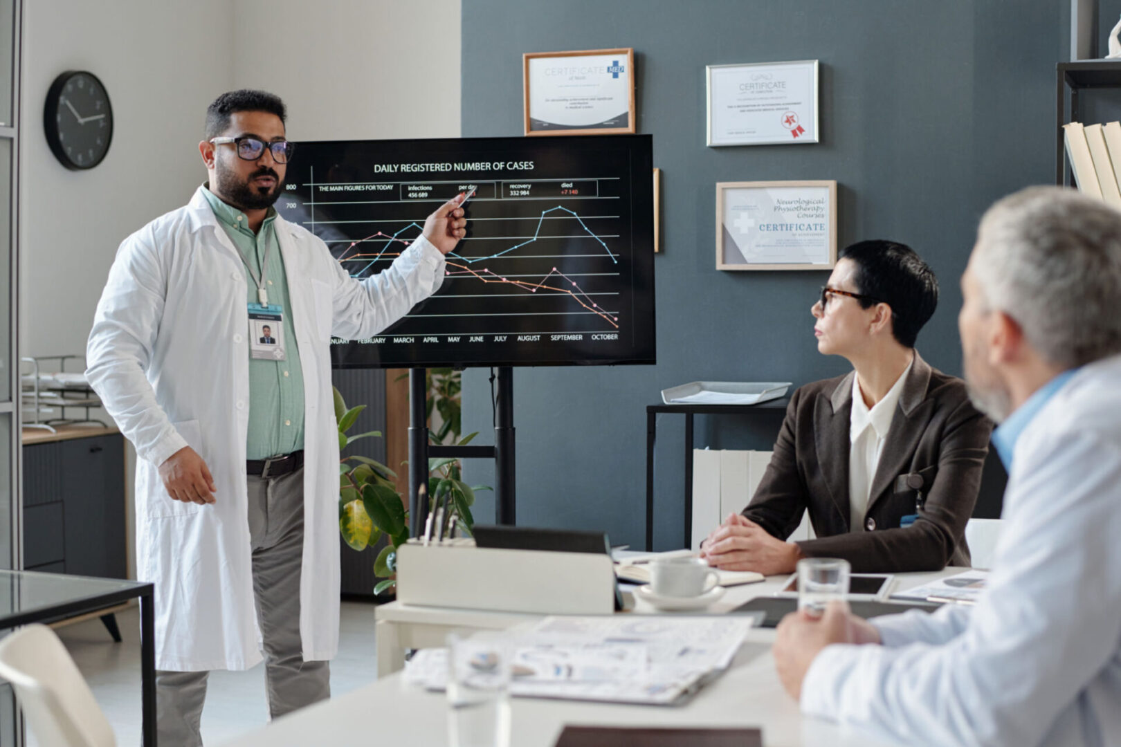 Healthcare professionals in meeting room