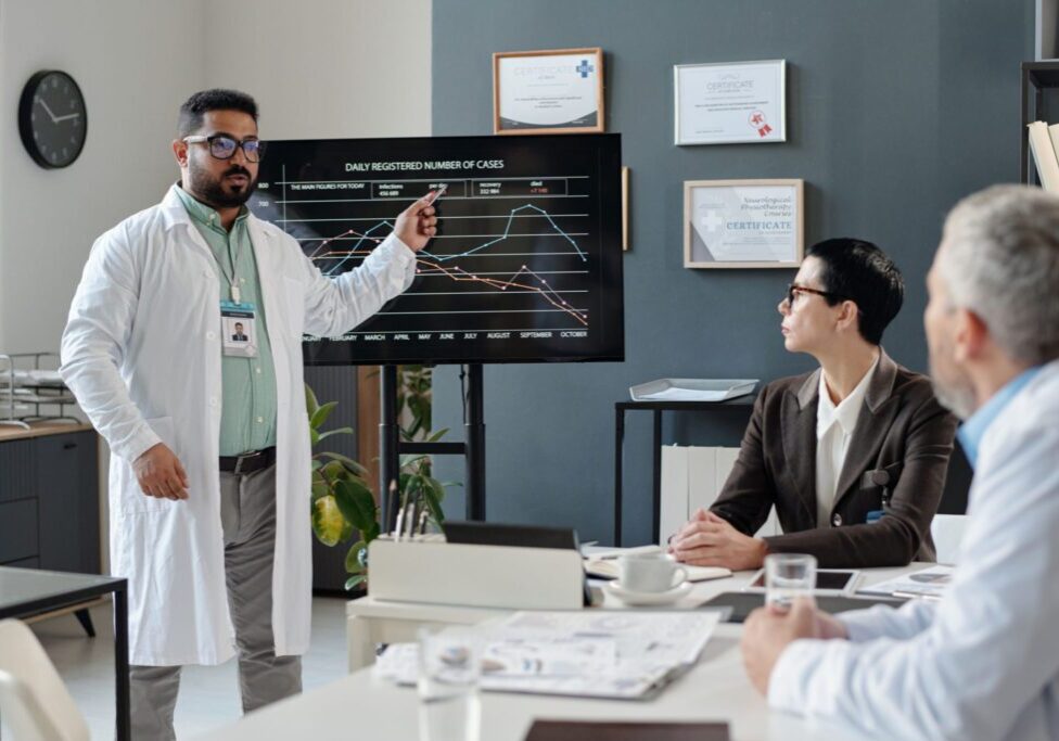 Healthcare professionals in meeting room
