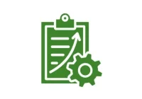 Green optimization symbol on clipboard